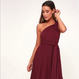 TRICKS OF THE TRADE BURGUNDY MAXI DRESS